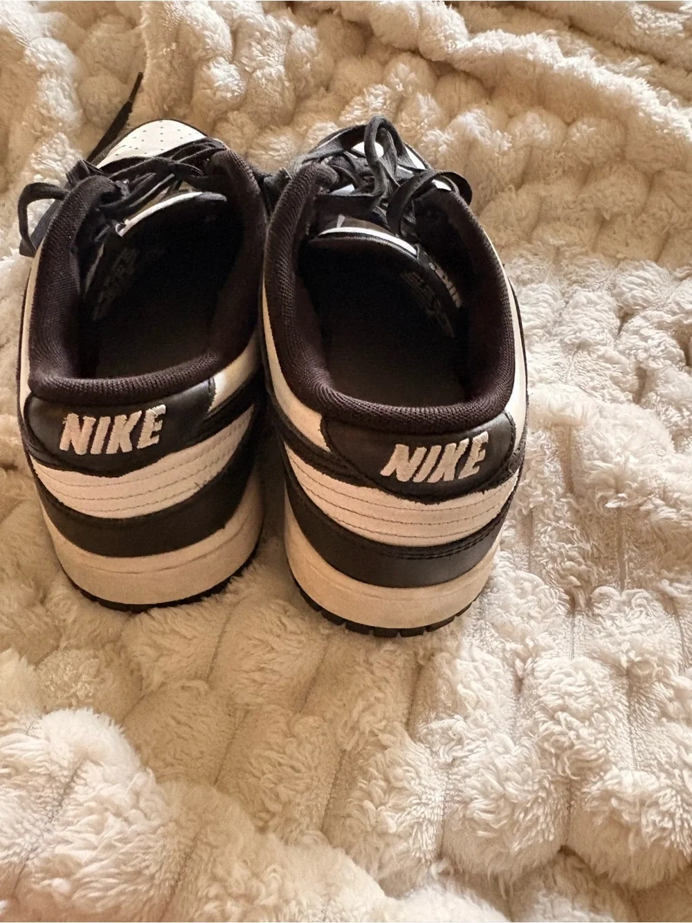 Nike Mens Black and White Low Dunk Panda Sneakers
